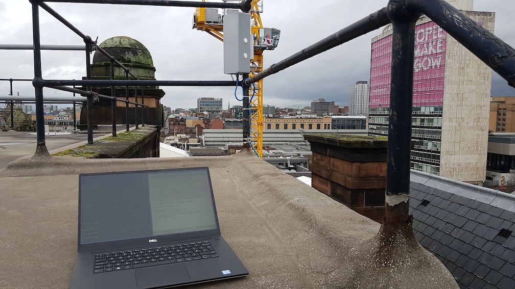 Sensor deployed on University of Strathclyde rooftop